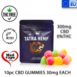 CBD GUMMIES MIXED FRUIT 300MG 10PCS - TATRA HEMP WEED THC MEDVAPE