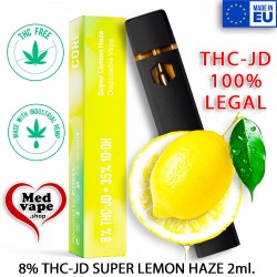 8% THCJD VAPE SATIVA SUPER LEMON HAZE 2ml (0%THC) CORE MEDVAPE WEED THC